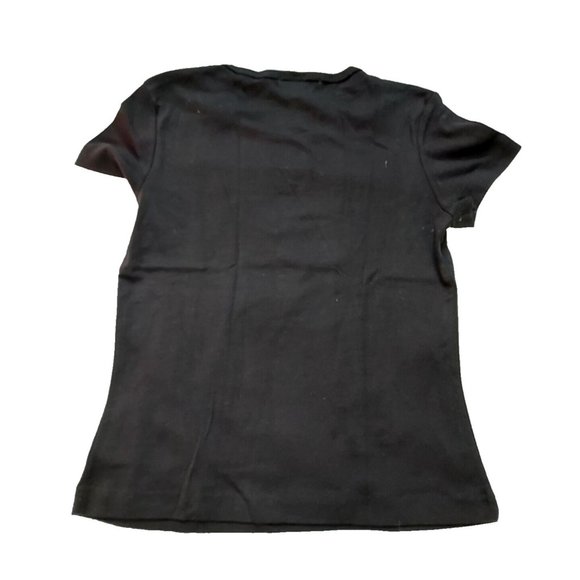 Vintage French Kitty by Mighty Fine Womens Top, Plaid Cat, Black, Large - Picture 4 of 4